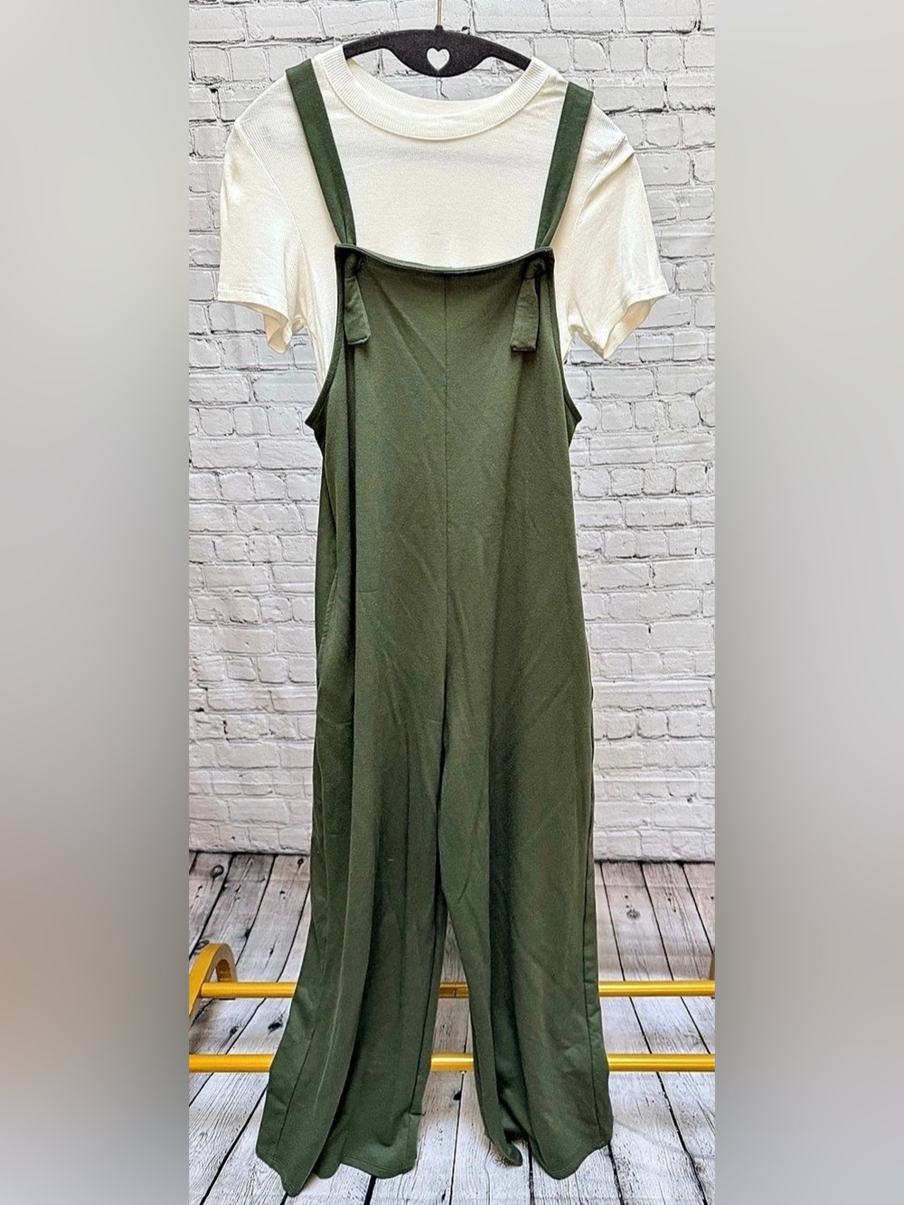 LIVE TO BE Spoiled's Green Wide Leg Jumpsuit with shortsleeved top